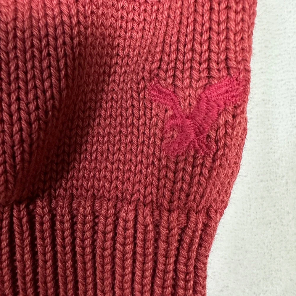American Eagle Outfitters Men's Red Shawl Collar Cardigan Sweater Prep Fit Small
